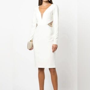 New Marchesa Notte Ivory embellished dress size 14